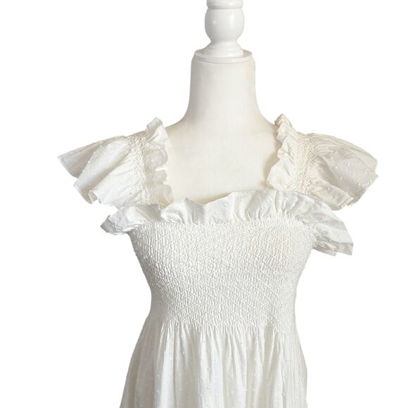 Lindsey Thornburg Queenie Midi Dress Small White NEW - Picture 3 of 9